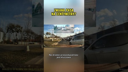 Zmiana pasa na centymetry przed maską! W korku też trzeba myśleć.   #polscykierowcy #dashcam #droga