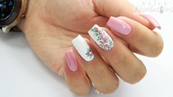 Sweet pink flowers nails art / Allepaznokcie Colours by Molly