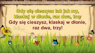 Karaoke Dla dzieci Gdy się cieszysz, to wesoło w dłonie klaszcz linia melodyczna