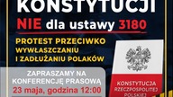 Konferencja prasowa pod biurem poselskim Grzegorza Pudy w Bielsku-Białej przeciwko zmianie Konstytuc
