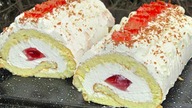 Pyszna i delikatna ROLADA biszkoptowa z kremem śmietankowym mascarpone i galaretką