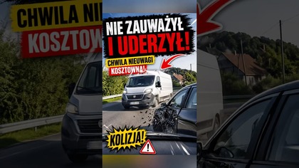 Bus skręca prosto pod nadjeżdżające auto. Chwila nieuwagi i dochodzi do kolizji #kolizja #kierowcy
