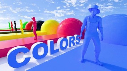 Colors for kids with walking farmer