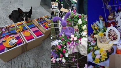 Prezenty od Zajączka dla piesków i Jarmark Wielkanocny