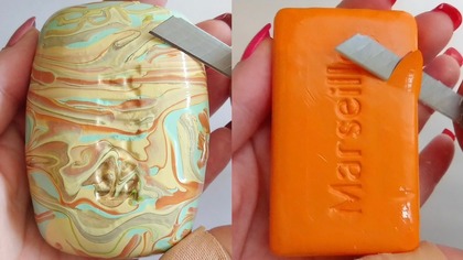 Soap Carving ASMR Relaxing Sounds no talking Satisfying ASMR Video