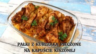 Ulubione jedzenie mojego męża Pałki z kurczaka pieczone na kapuście kiszonej.