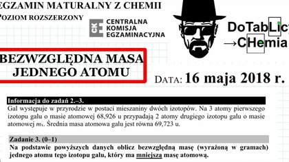 Gal występuje w przyrodzie w postaci mieszaniny dw&oacute;ch izotop&oacute;w. MASA BEZWZGLĘDNA, ŚREDNIA MASA ATOMOWA.  ZADANIE 2 i 3 CKE 2018 MAJ #Che