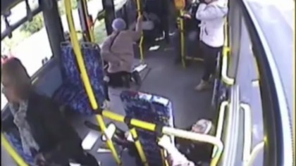  Awaryjne nagłe hamowanie autobusu MZK SŁUPSK 2014 