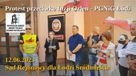 12. 06. 2023.  Ł&oacute;dź.  Protest przed Sądem Rejonowym przeciwko fuzji ORLEN-u z PGNiG