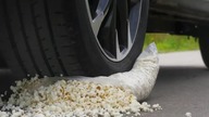 Crushing crunchy & soft things with a car.  A car VS watermelons.