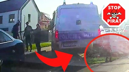 Szybka nauczka dla hulajnogisty za przejazd pod szlabanem na czerwonym świetle.  STOP PIRAT