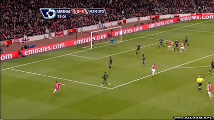 Premier League sezon 2009/2010 Arsenal Londyn 1-3 Man Utd Vermaelen