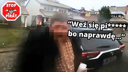 Mądrości nerwowego kierowcy zakończone mandatem karnym.  STOP PIRAT