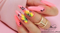 Neon flowers nails art tutorial / Allepaznokcie Molly Lac