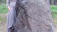 Publicystka Alwida Bajor.  Dziewieniszki.  Mitologiczny kamień Mokas