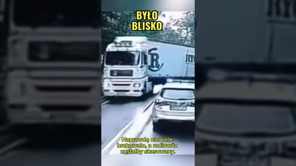  O włos od tragedii! Tir zarzucił naczepą tuż przed radiowozem  #polskiedrogi #tir #policja