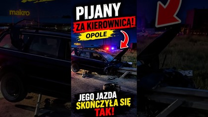 Pijany kierowca zakończył jazdę na barierach.  To cud, że nikt nie zginął.  #polskiekierowcy #wypadek
