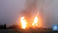 Ogromny wybuch gazu pod Ostrowem Wlkp. W okolicy pożary temperatura wynosi 700 stopni Celsjusza
