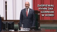Macierewicz zaśpiewał hymn, jak Górniak w Korei