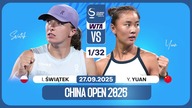 ŚWIĄTEK VS YUAN NA ŻYWO - CHINA OPEN - 2 RUNDA - 27. 09. 2025r.
