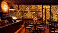 Cozy Autumn Cafe Ambience & Relaxing Jazz Music and Fall Nature Sounds for Study