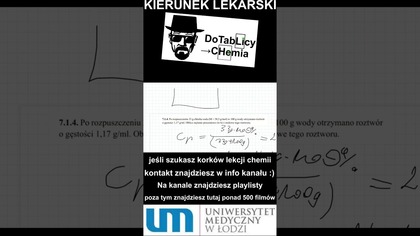 7. 1. 4.  Po rozpuszczeniu 33 g chlorku sodu w 100 g wody #shorts #short #umed #chemia #medycyna