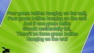 Karaoke for kids Ten Green Bottles key 3 fast with backing melody