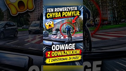  Czy rowerzyści mają 9 żyć? Ten manewr mógł skończyć się bardzo źle!  #shorts #rowerzysta