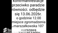 zapraszamy na kontrmanifestacje przeciwko paradzie równości.