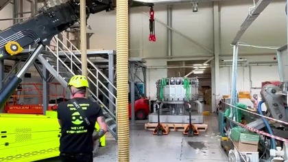 Assembly of production line elements in a chips factory
