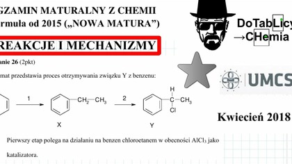 Schemat przedstawia proces otrzymywania związku Y z benzenu SUBSTYTUCJA RODNIKOWA.  ZADANIE 26 UMCS 2018 #Chemia