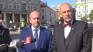 Marsz Wolności i Suwerenności i marsz przeciw islamistom w Warszawie - konferencja Partii KORWiN