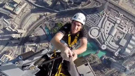 Widok z igły najwyższego budynku na Ziemi Burj Khalifa.