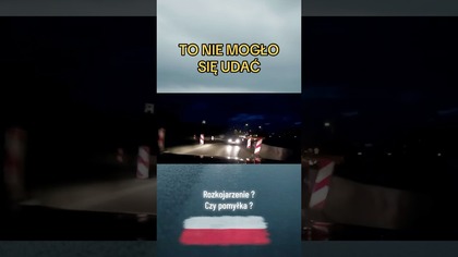 Pod prąd między pachołkami  musiało się skończyć kolizją.  #polskiekierowcy #dashcam