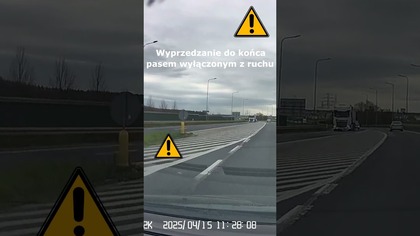 Wyprzedzanie do samego końca pasem wyłączonym z ruchu #shorts #rikordwidjo