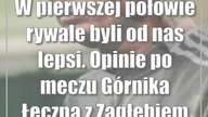 W pierwszej połowie rywale byli od nas lepsi.  Opinie po meczu Górnika Łęczna z Zag...