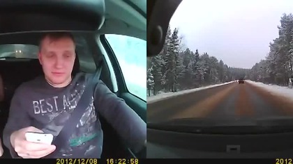 Pisanie smsa podczas jazdy