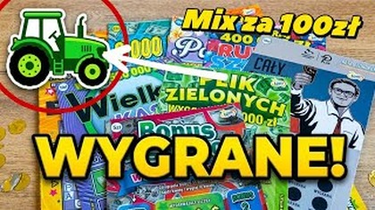 Zdrapki Lotto  Mix za stówkę!  Wygrana w Krzyżówce!  I nawet wjechał traktor!