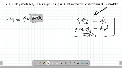 7.1.3. Ile moli Na2CO3 znajduje się w 4 ml roztworu o stężeniu 0,02 mol/l?.  UMED chemia medyczna