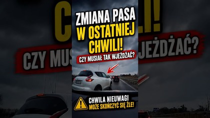  Zmiana pasa w ostatniej chwili.  Czy naprawdę było warto? #kierowcy #shorts #pirat #polskiedrogi