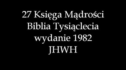 Księga Mądrości.  Lektor PL