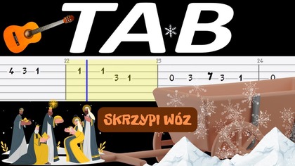  Skrzypi wóz - melodia TAB (gitara)  TABY I NUTY W OPISIE 