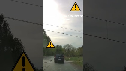 Wyprzedzanie na przejeździe kolejowym #shorts #rikordwidjo