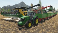 Tractor Traktor John Deere & Lots of Green Trailers | Strange Square Bales of Straw | Traktory LS19