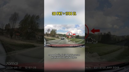 Jednym manewrem pożegnał prawko  #droga #prawo #punkty #polska #dashcam