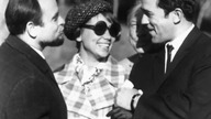 Poeta i pisarz Ernest Bryll, dziennikarka Alwida Bajor, pisarz Algimantas Algimantas Bučys.  1969 r.