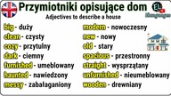 Pzymiotniki opisujące opis dom, pokój, budynek po angielsku - Adjectives to describe house English