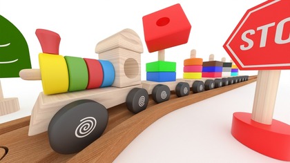 Can you guess and counting shapes | Wooden Train with Shapes