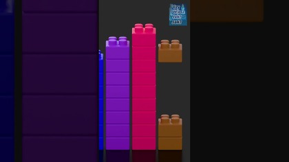 Liczby i kolory z tęczową wieżą z klocków