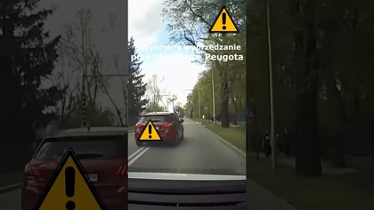 Ryzykowne wyprzedzanie przez kierowcę Peugeota #shorts #rikordwidjo